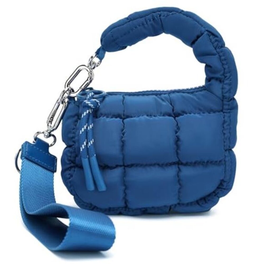 Women's Cute Mini Quilted Wristlet Gift Pouch Puffer Evening Bag